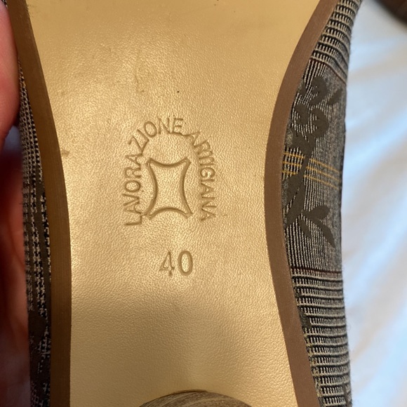 Roberto Vianna Plaid Shoes With Wooden Heel - Picture 10 of 11